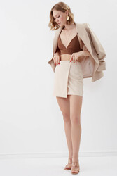 Düğmeli Mini Etek - 3