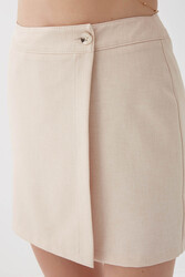 Düğmeli Mini Etek - 4