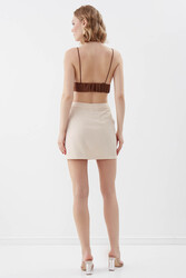 Düğmeli Mini Etek - 5