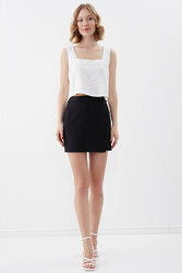 Düğmeli Mini Etek - 11