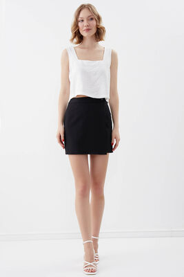 Düğmeli Mini Etek - 11
