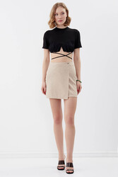 Düğmeli Mini Etek - 17