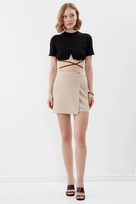 Düğmeli Mini Etek - 17