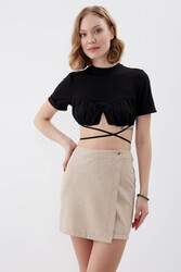 Düğmeli Mini Etek - 16