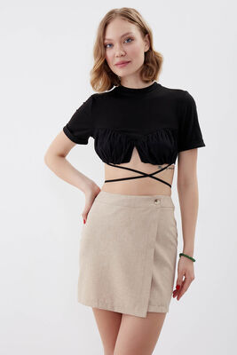 Düğmeli Mini Etek - 16