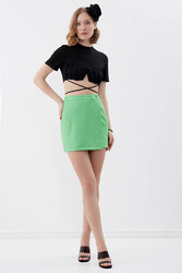 Düğmeli Mini Etek - 27