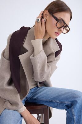 Düğmeli Uzun Kaşe Kaban - Thumbnail (21)