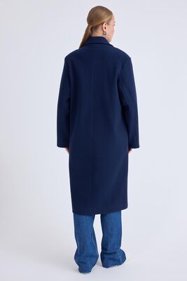 Düğmeli Uzun Kaşe Kaban - Thumbnail (25)