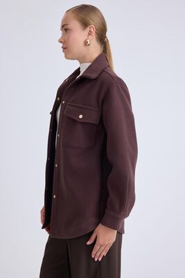 Düşük Omuz Cepli Kaşe Ceket - Thumbnail (11)