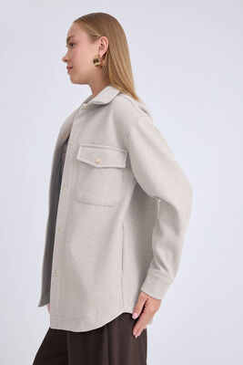 Düşük Omuz Cepli Kaşe Ceket - Thumbnail (22)