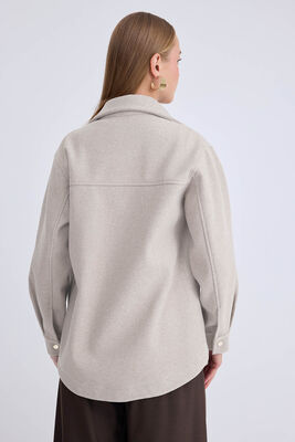 Düşük Omuz Cepli Kaşe Ceket - Thumbnail (24)