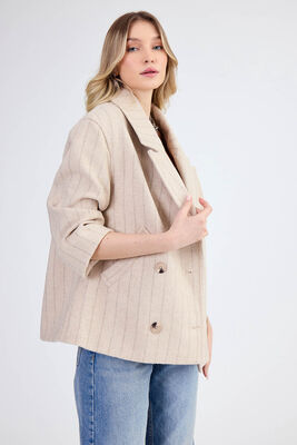 Düşük Omuz Çizgili Kaban - Thumbnail (2)