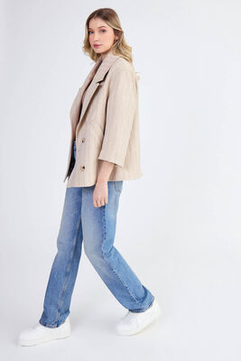 VİTRİN - Düşük Omuz Çizgili Kaban (1)