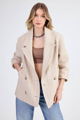 Düşük Omuz Çizgili Kaban - Thumbnail (4)