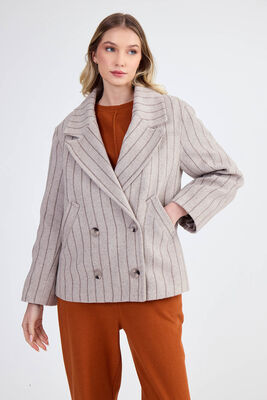 Düşük Omuz Çizgili Kaban - Thumbnail (12)