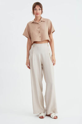 Düşük Omuz Crop Gömlek (1)