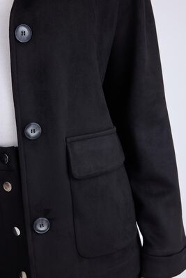 Düşük Omuz Kapak Cepli Süet Ceket - Thumbnail (11)