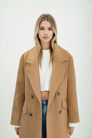 Düşük Omuzlu Uzun Kaban - 8
