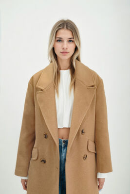 Düşük Omuzlu Uzun Kaban - Thumbnail (7)