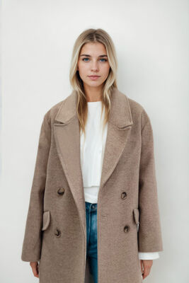 Düşük Omuzlu Uzun Kaban - Thumbnail (10)