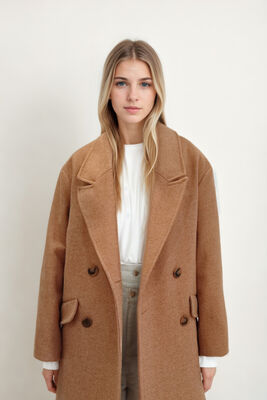 Düşük Omuzlu Uzun Kaban - Thumbnail (15)