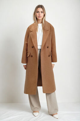 Düşük Omuzlu Uzun Kaban - Thumbnail (14)