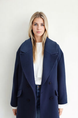 Düşük Omuzlu Uzun Kaban - Thumbnail (19)