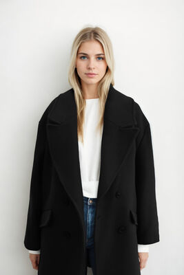 Düşük Omuzlu Uzun Kaban - Thumbnail (22)