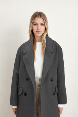 Düşük Omuzlu Uzun Kaban - Thumbnail (27)