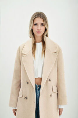 Düşük Omuzlu Uzun Kaban - Thumbnail (4)