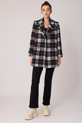 VİTRİN - Ekose Desen Önü Düğmeli Kaban (1)