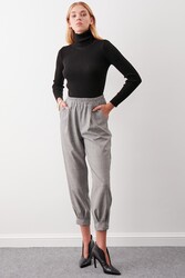 Ekose Desen Pileli Havuç Pantolon - 2