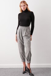 Ekose Desen Pileli Havuç Pantolon - 3