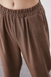 Ekose Desen Pileli Havuç Pantolon - 14