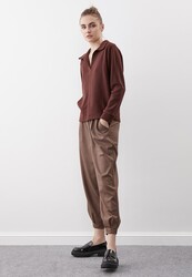 Ekose Desen Pileli Havuç Pantolon - 15