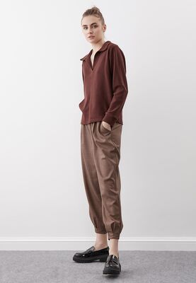 Ekose Desen Pileli Havuç Pantolon - Thumbnail (14)