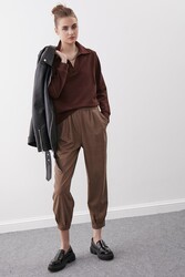 Ekose Desen Pileli Havuç Pantolon - 16