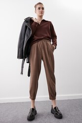 Ekose Desen Pileli Havuç Pantolon - 9