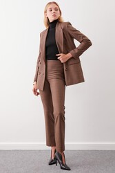 Ekose Desen Yüksek Bel Pantolon - 9