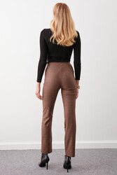 Ekose Desen Yüksek Bel Pantolon - 11