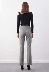 Ekose Desen Yüksek Bel Pantolon - 18