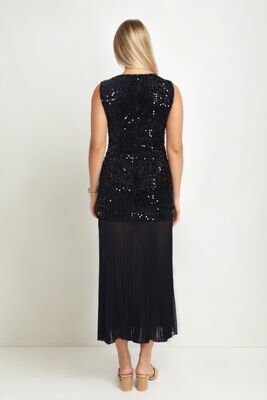 Eteği Tüllü Pullu Elbise - 5