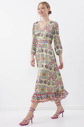 Etnik Desen Uzun Elbise - 3