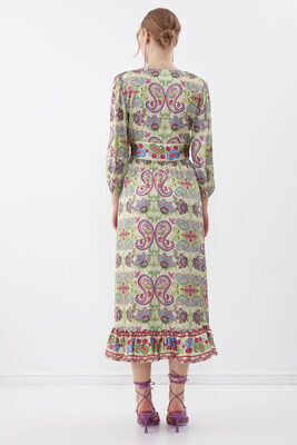 Etnik Desen Uzun Elbise - 5