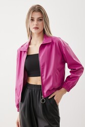 Fermuarlı Bomber Suni Deri Ceket - 22