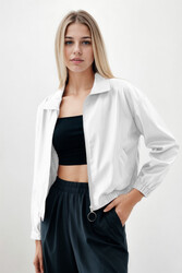 Fermuarlı Bomber Suni Deri Ceket - 27