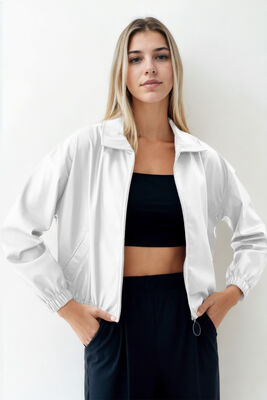 Fermuarlı Bomber Suni Deri Ceket - Thumbnail (27)