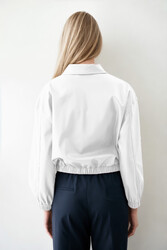 Fermuarlı Bomber Suni Deri Ceket - 29