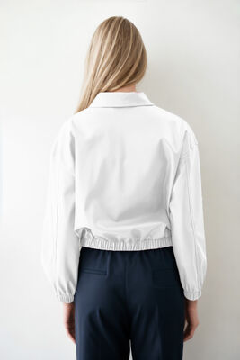 Fermuarlı Bomber Suni Deri Ceket - Thumbnail (28)