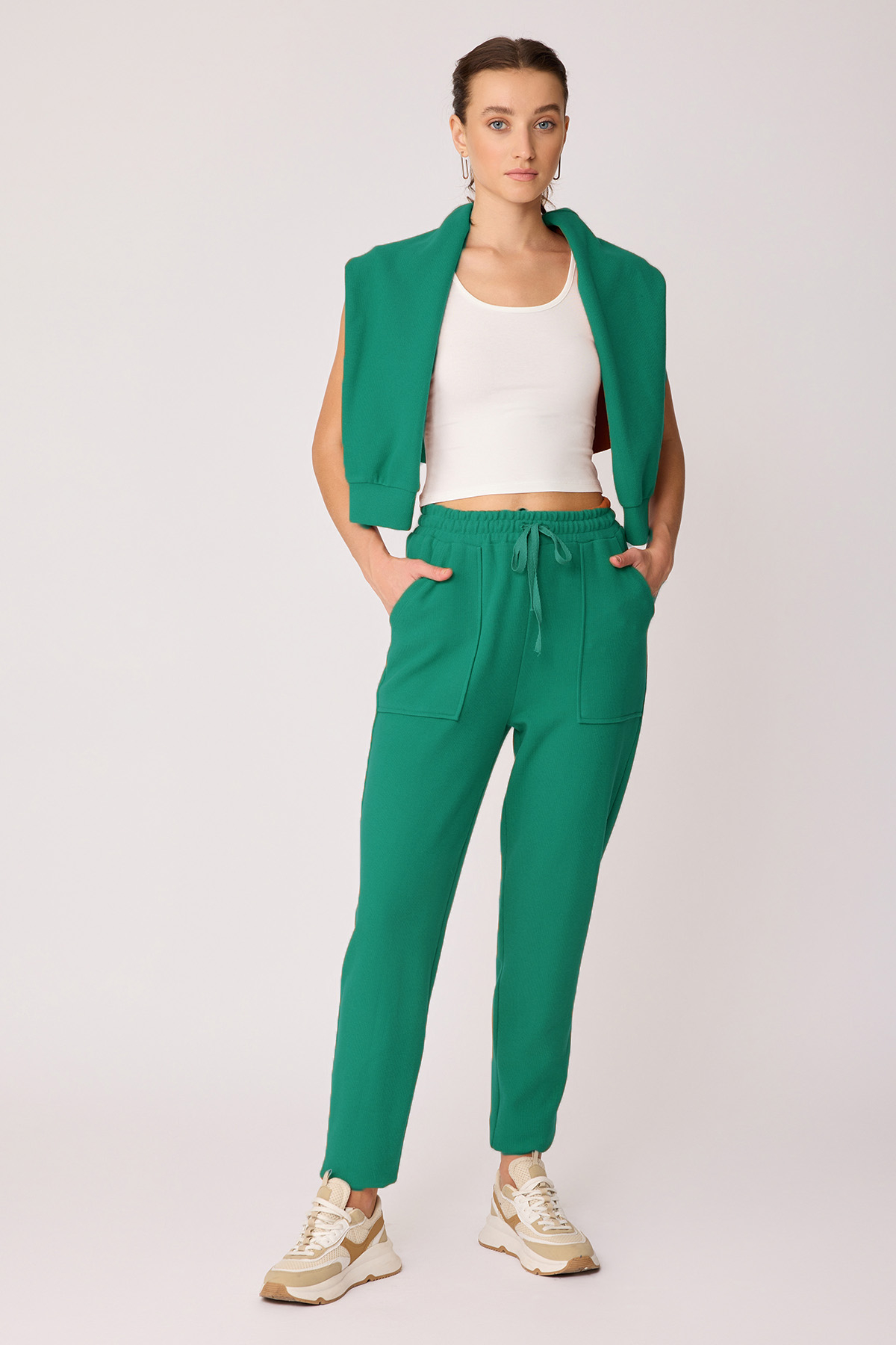 Geniş Cepli Beli Lastikli Eşofman - Thumbnail